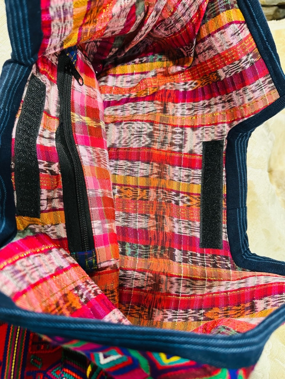 Authentic Guatemalan Huipil Shoulder Bag | Crimson Festival Textile - Picture 3 of 4